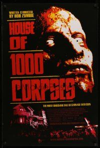 4k430 HOUSE OF 1000 CORPSES 1sh '03 Rob Zombie directed, creepy close-up horror image!
