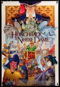 4k433 HUNCHBACK OF NOTRE DAME DS 1sh '96 Walt Disney, Victor Hugo, art of cast on parade!