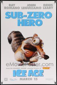 4k451 ICE AGE advance 1sh '02 prehistoric CGI cartoon, image of Scrat with acorn, sub-zero hour!