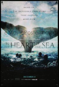 4k455 IN THE HEART OF THE SEA December teaser DS 1sh '15 Ron Howard, cool image of huge whale tail!