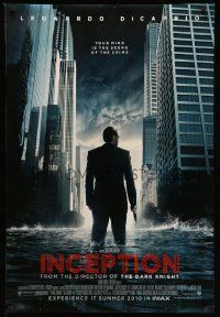 4k458 INCEPTION IMAX advance DS 1sh '10 Christopher Nolan, Leonardo DiCaprio standing in water!