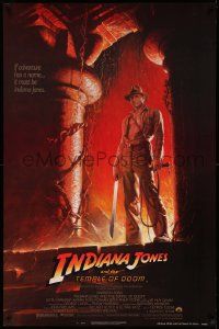 4k469 INDIANA JONES & THE TEMPLE OF DOOM NSS style 1sh '84 Harrison Ford, Bruce Wolfe art!