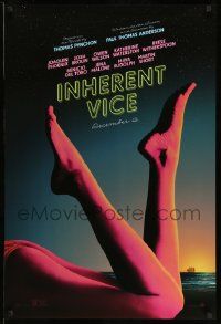 4k476 INHERENT VICE teaser DS 1sh '14 Joaquin Phoenix, Brolin, Wilson, sexy image of legs on beach