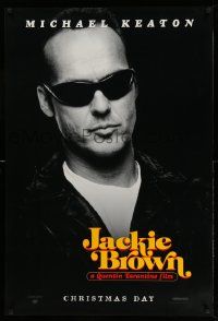 4k495 JACKIE BROWN teaser 1sh '97 Quentin Tarantino, Michael Keaton with dark sunglasses!
