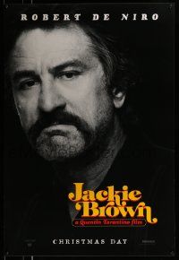 4k491 JACKIE BROWN teaser 1sh '97 Quentin Tarantino, cool close-up of Robert De Niro!