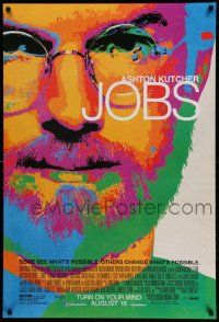 4k505 JOBS advance DS 1sh '13 colorful image of Ashton Kutcher as visionary Steve Jobs!