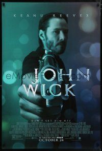 4k506 JOHN WICK advance DS 1sh '14 cool image of Keanu Reeves pointing gun!