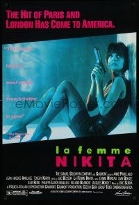 4k525 LA FEMME NIKITA 1sh '91 Luc Besson, sexy Anne Parillaud w/pistol!