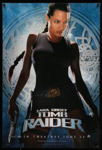 4k529 LARA CROFT TOMB RAIDER teaser 1sh '01 sexy Angelina Jolie, from popular video game!