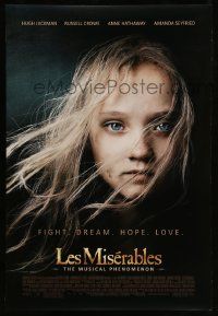 4k545 LES MISERABLES DS 1sh '12 huge close-up of Isabelle Allen as the young Cosette!