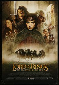 4k563 LORD OF THE RINGS: THE FELLOWSHIP OF THE RING advance DS 1sh '01 Tolkien, montage of top cast!