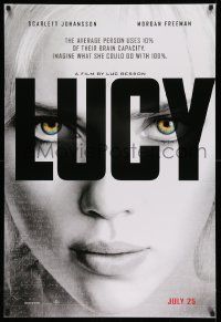 4k579 LUCY July teaser DS 1sh '14 cool image of Scarlett Johansson in the title role!