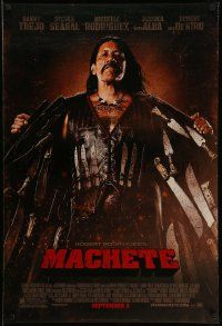 4k580 MACHETE style A advance DS 1sh '10 Robert Rodriguez, Danny Trejo with lots of knives!