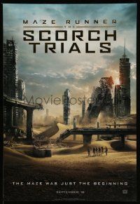 4k606 MAZE RUNNER: THE SCORCH TRIALS style A teaser DS 1sh '15 Dylan O'Brien, city in ruins!