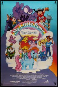 4k638 MY LITTLE PONY 1sh '86 cartoon, artwork of white & pink ponies and more!