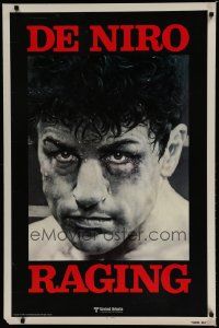 4k723 RAGING BULL teaser 1sh '80 classic close up boxing image of Robert De Niro, Martin Scorsese!