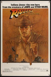 4k724 RAIDERS OF THE LOST ARK 1sh '90s Harrison Ford by Richard Amsel, re-strike poster!