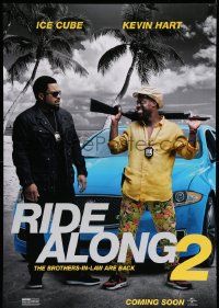 4k756 RIDE ALONG 2 teaser DS 1sh '16 great image of Ice Cube and Kevin Hart with shotgun!