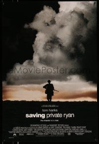 4k784 SAVING PRIVATE RYAN DS 1sh '98 Spielberg, Hanks, image of soldier on hill in front of clouds!