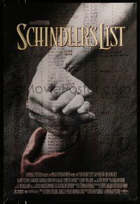 4k787 SCHINDLER'S LIST DS 1sh '93 Steven Spielberg World War II classic, Best Picture!