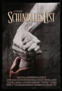 4k788 SCHINDLER'S LIST int'l DS 1sh '93 Steven Spielberg World War II classic, Best Picture!