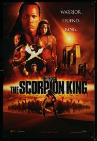 4k790 SCORPION KING int'l teaser DS 1sh '02 The Rock is a warrior, legend, king, cool orange design