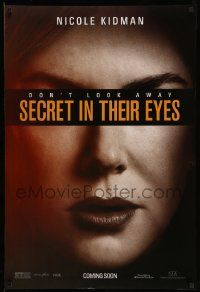 4k796 SECRET IN THEIR EYES teaser DS 1sh '15 huge close-up of Nicole Kidman under title!