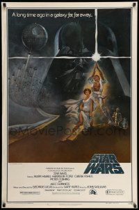 4k863 STAR WARS style A first printing 1sh '77 George Lucas sci-fi classic epic, art by Tom Jung!