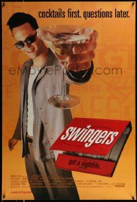4k887 SWINGERS 1sh '96 partying Vince Vaughn with giant martini, directed by Doug Liman!