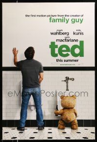 4k892 TED teaser DS 1sh '12 Seth MacFarlane, wacky image of Mark Wahlberg & teddy bear in bathroom!