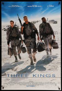 4k908 THREE KINGS advance DS 1sh '99 George Clooney, Mark Wahlberg, & Ice Cube in the Gulf War!