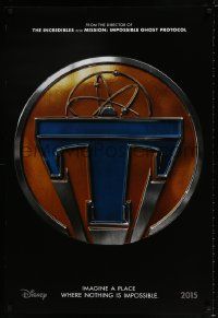 4k920 TOMORROWLAND teaser DS 1sh '15 Walt Disney, cool image of retro sci-fi logo!