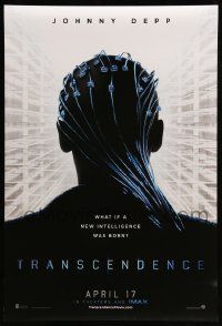 4k928 TRANSCENDENCE teaser DS 1sh '14 Kate Mara, Johnny Depp, what if intelligence was born