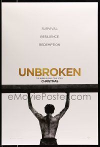 4k938 UNBROKEN teaser DS 1sh '14 Jack O'Connell, Survival. Resilience. Redemption!