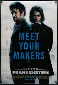 4k955 VICTOR FRANKENSTEIN style A advance DS 1sh '15 Radcliffe as Igor, McAvoy in the title role!