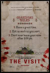 4k956 VISIT teaser DS 1sh '15 M. Night Shyamalan, grandma's rules, gruesome image!