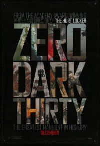 4k992 ZERO DARK THIRTY teaser DS 1sh '12 Jessica Chastain, cool title design over black background!