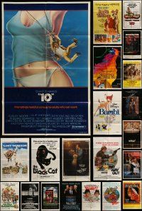 4m120 LOT OF 76 FOLDED ONE-SHEETS '60s-80s great images from a variety of different movies!