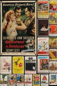 4m149 LOT OF 38 FOLDED ONE-SHEETS '50s-60s great images from a variety of different movies!