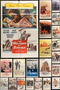 4m144 LOT OF 43 FOLDED ONE-SHEETS '50s-70s great images from a variety of different movies!