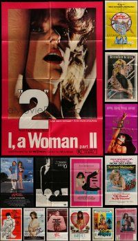 4m162 LOT OF 18 FOLDED SEXPLOITATION ONE-SHEETS '70s-80s images from a variety of sexy movies!