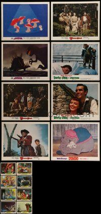 4m097 LOT OF 18 DISNEY LOBBY CARDS '70s Peter Pan, Fantasia, Dumbo, Darby O'Gill, Treasure Island