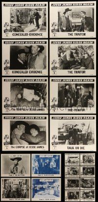 4m091 LOT OF 28 ADVENTURES OF FRANK & JESSE JAMES SERIAL RE-RELEASE LOBBY CARDS R55-56 cool!