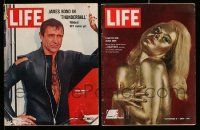 4m067 LOT OF 2 JAMES BOND LIFE MAGAZINES '60s Sean Connery starring in Thunderball & Goldfinger!