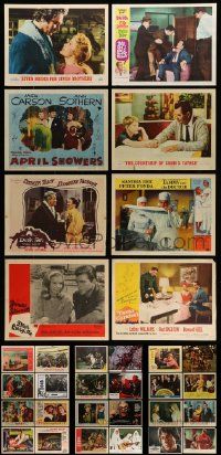 4m089 LOT OF 33 LOBBY CARDS '40s-70s great scenes from a variety of different movies!