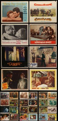 4m088 LOT OF 34 LOBBY CARDS '40s-80s great scenes from a variety of different movies!