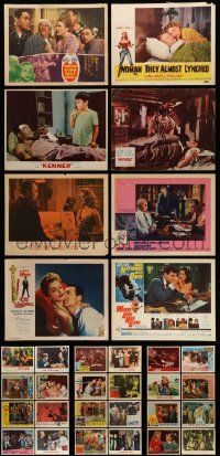 4m087 LOT OF 35 LOBBY CARDS '40s-60s great scenes from a variety of different movies!