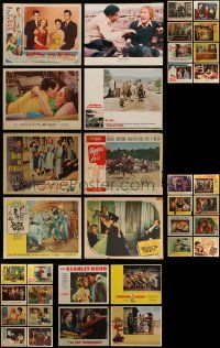 4m086 LOT OF 36 LOBBY CARDS '50s-70s great scenes from a variety of different movies!