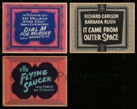 4m114 LOT OF 3 LOCAL THEATER TITLE CARDS '50s Dial M For Murder, It Came From Outer Space & more!
