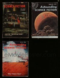 4m064 LOT OF 3 ASTOUNDING SCIENCE FICTION SCI-FI PULP MAGAZINES '50s great images & information!